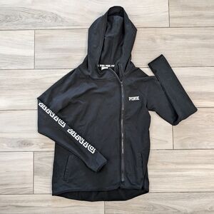 PINK Victoria's Secret Asymmetrical Full Zip Hoodie with Thumbholes